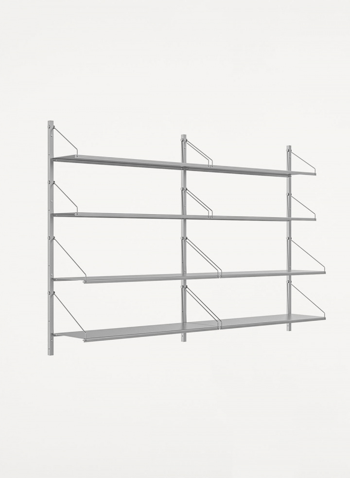 Shelf Library Stainless Steel | Double Section H108,4 cm