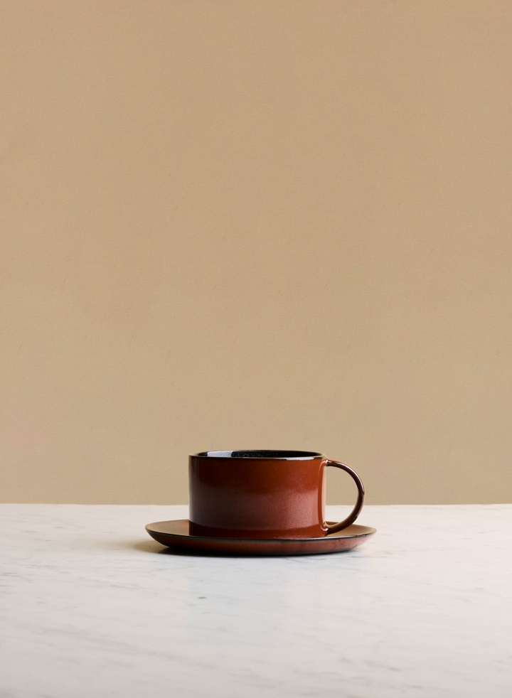 Le Cadere Coffee Cup & Saucer Rust