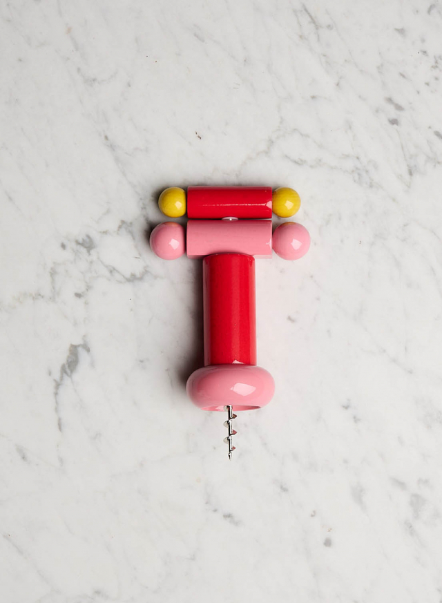 Corkscrew Beech Wood Red, Yellow And Pink