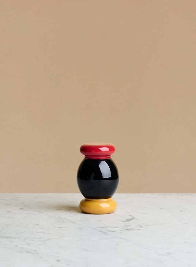 Salt & Pepper Grinder Beech Wood Red, Yelllow And Black