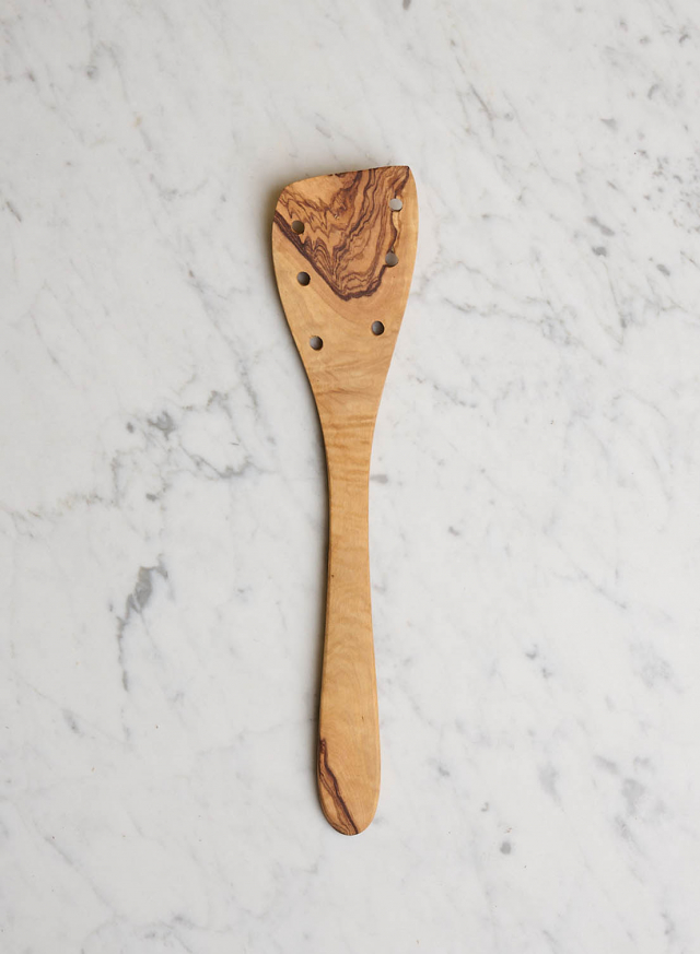 Spatula Olive Wood Perforated