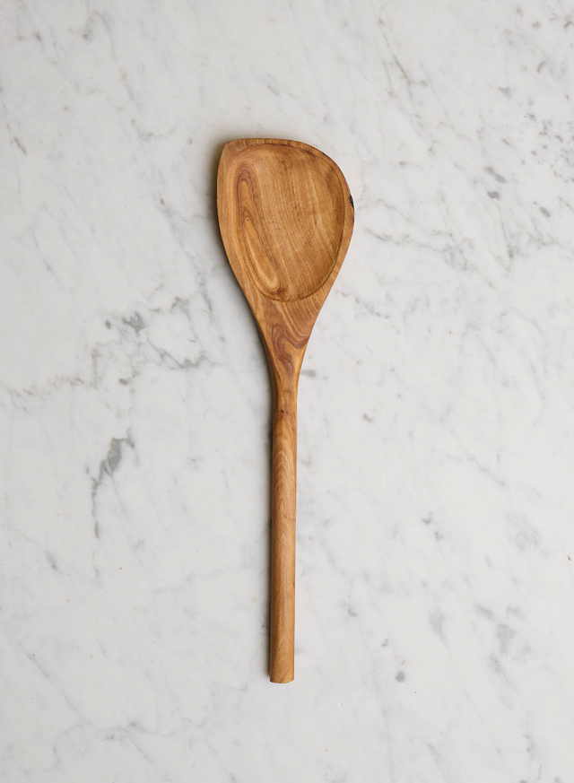 Ladle Round With Corner Olive Wood