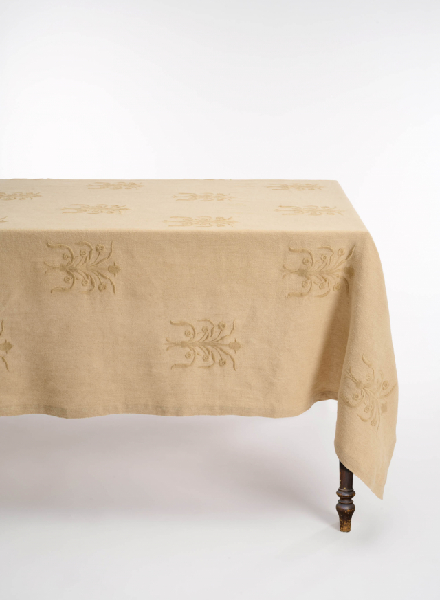 Floral Tablecloth Beige