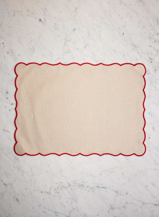 Lido Place Mat Sable / Rouge