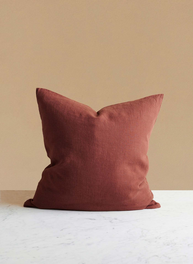 Linen Cushion Dark Old Orange