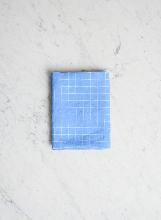 Kitchen Towel Blue School Check