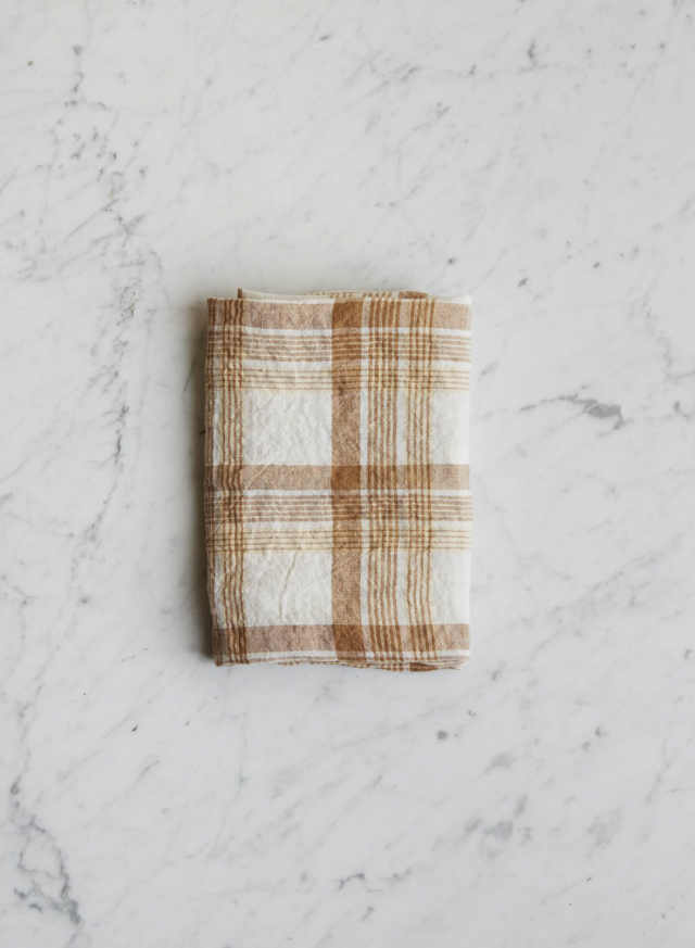 Kitchen Towel Caramel Checks