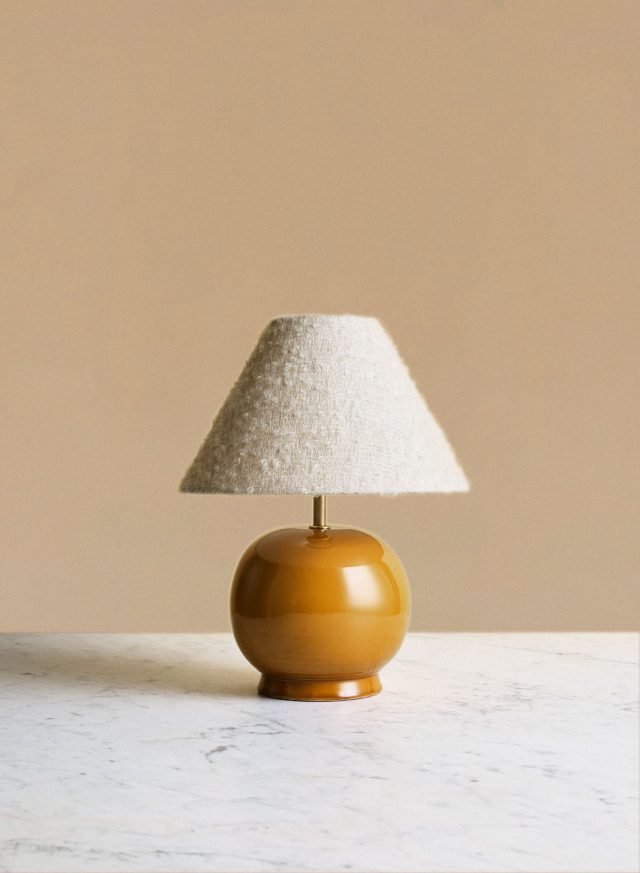 Table lamp Tondo Piccolo Mustard | Ivory