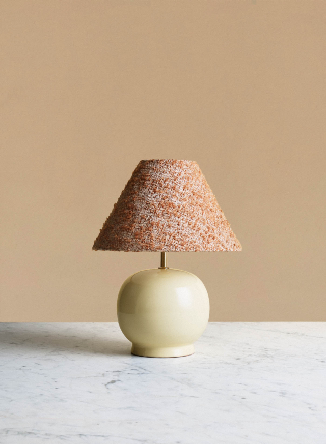 Table lamp Tondo Piccolo Crema | Burnt Orange