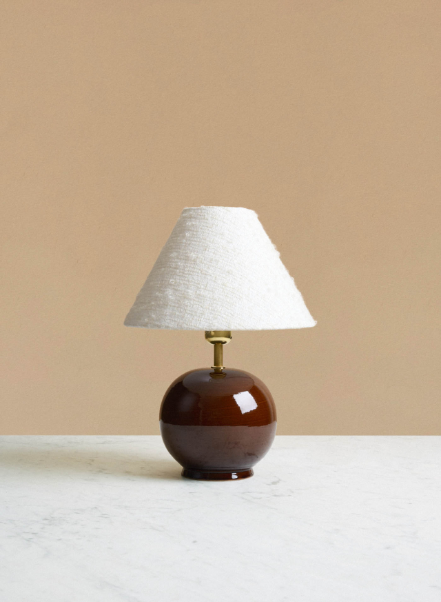 Table lamp Tondo Piccolo Redbrown | White