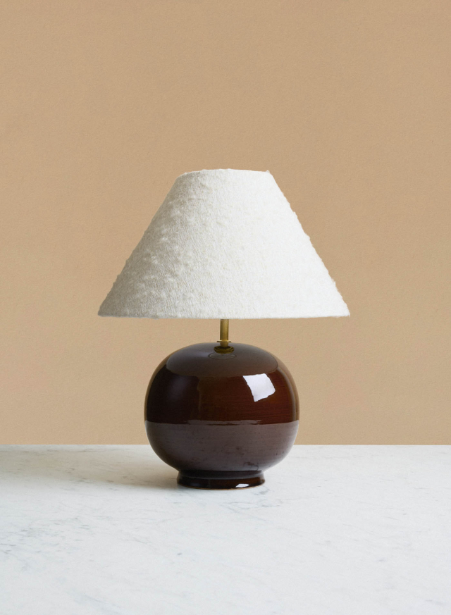 Table lamp Tondo Redbrown | Cono White