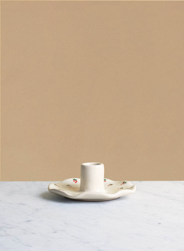 Wavy Candle Holder Fiore Rosso