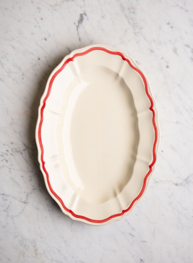 Serving Platter Baccellato Rigio Rosso