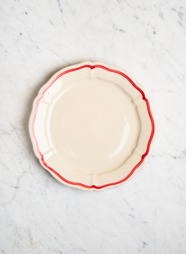 Dinner Plate Baccellato Rigio Rosso