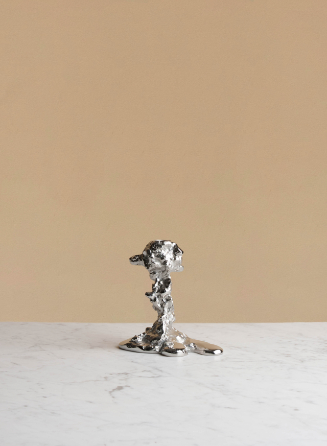 Drip Candle Holder Silver S