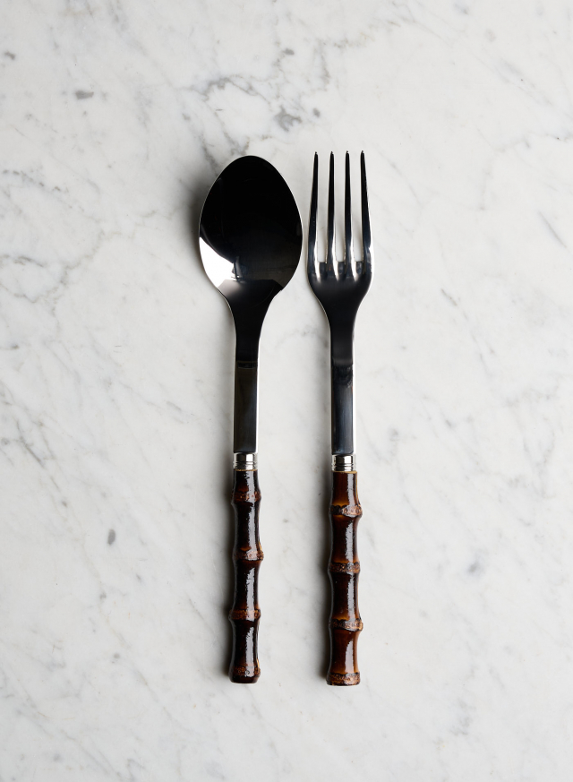 Salad Servers Dark Bamboo