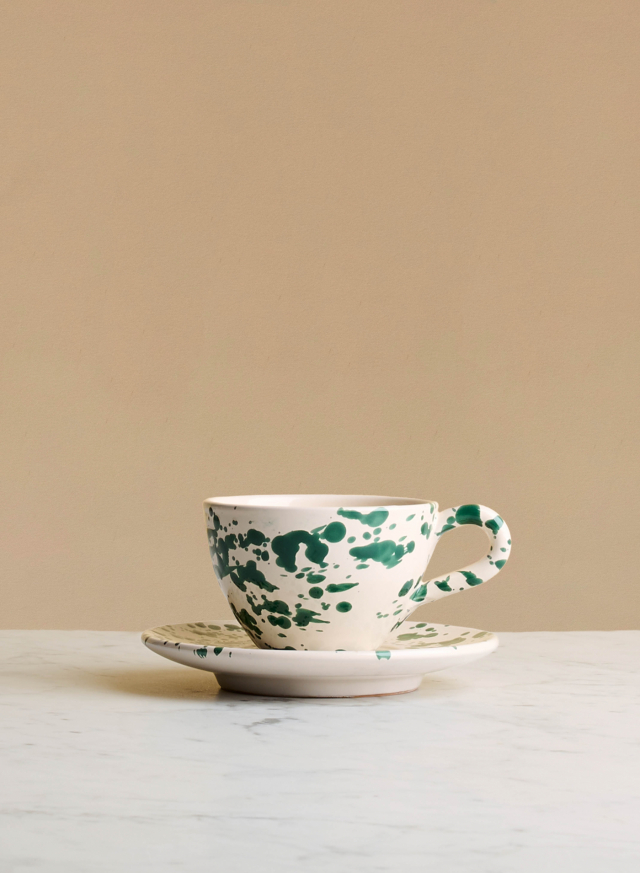 Coffee Cup with Saucer Spruzzi Verde