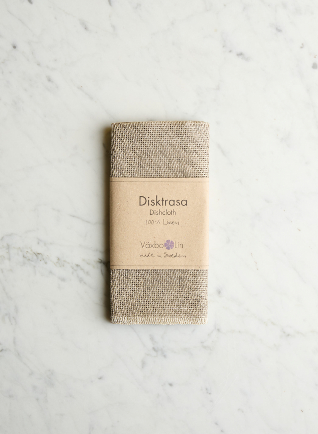 Dish Cloth Lin Unbleached/White Hem