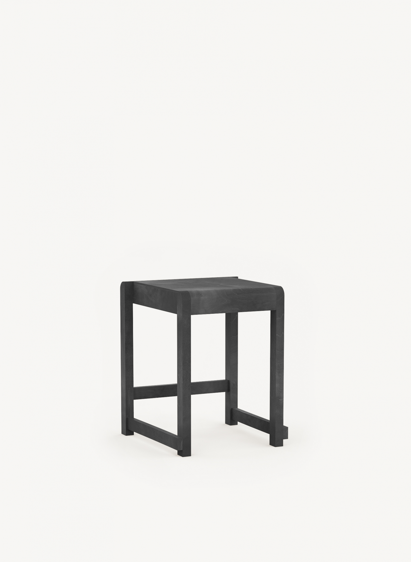 Black wooden store stool