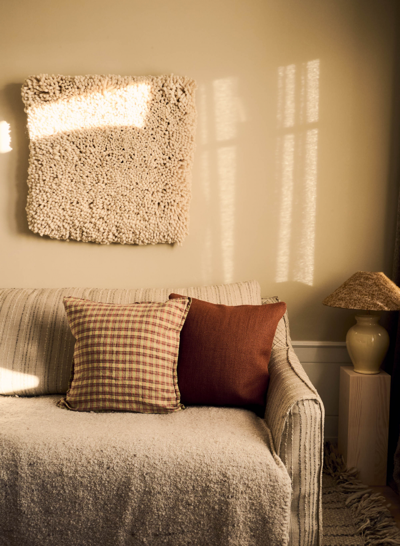 Linen Cushion Sienna Green Tartan