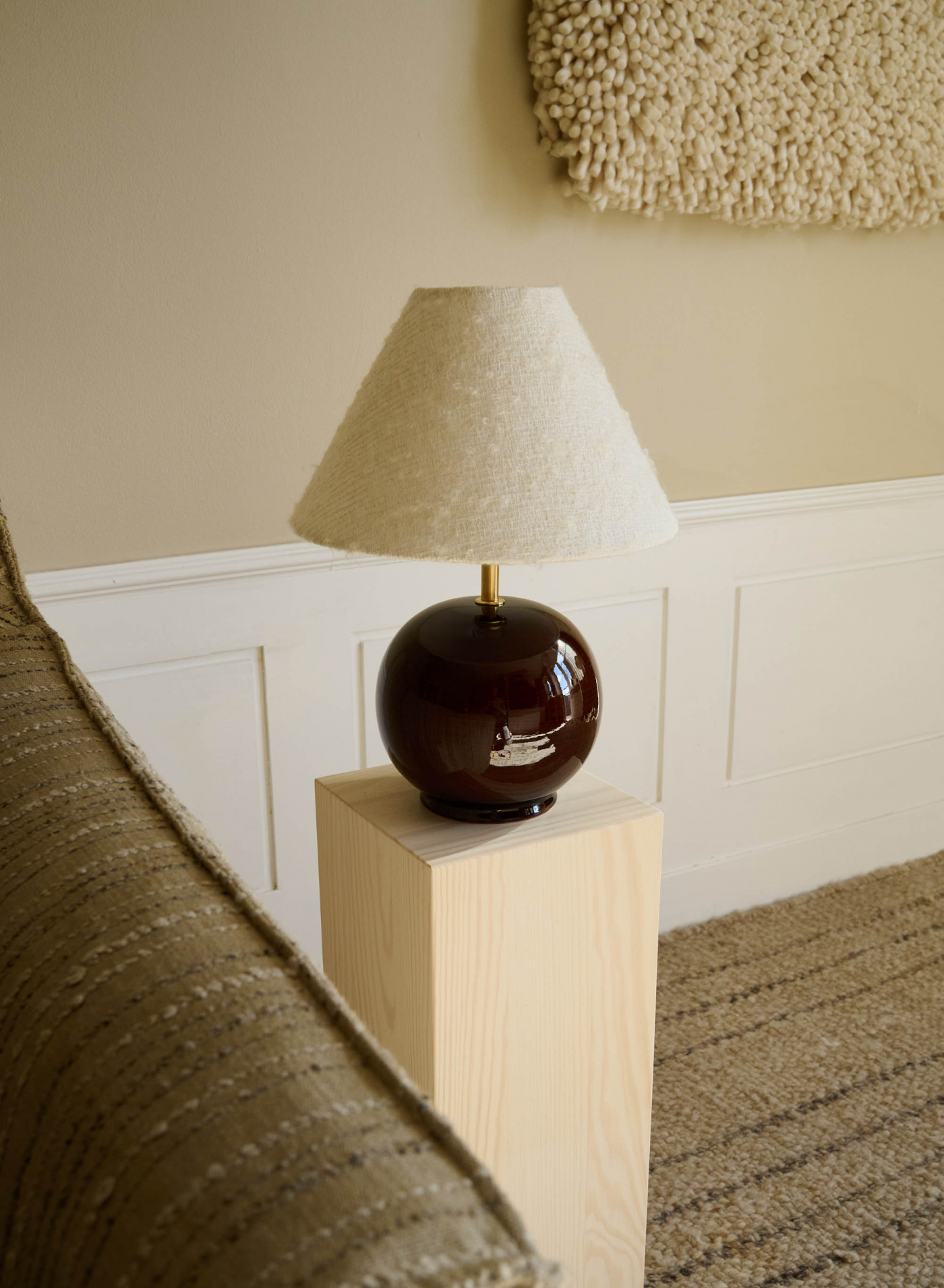 Table lamp Tondo Piccolo Redbrown | White