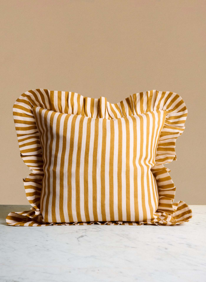 Cushion Cover Ochre Candy Stripe