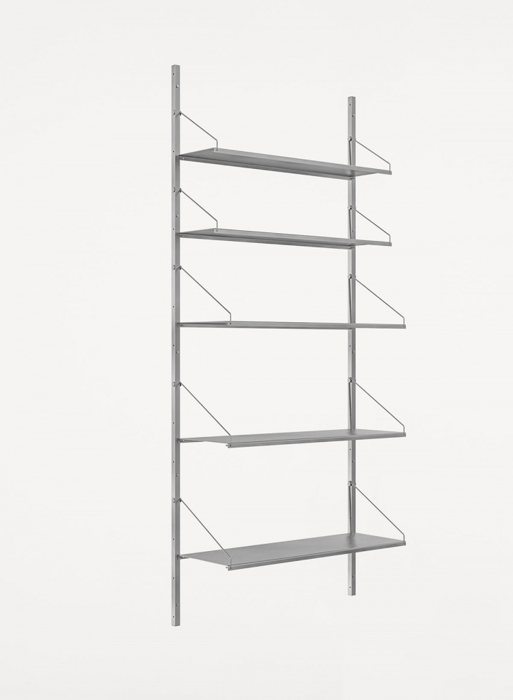 Shelf Library Stainless Steel | Single Section H185,2 cm