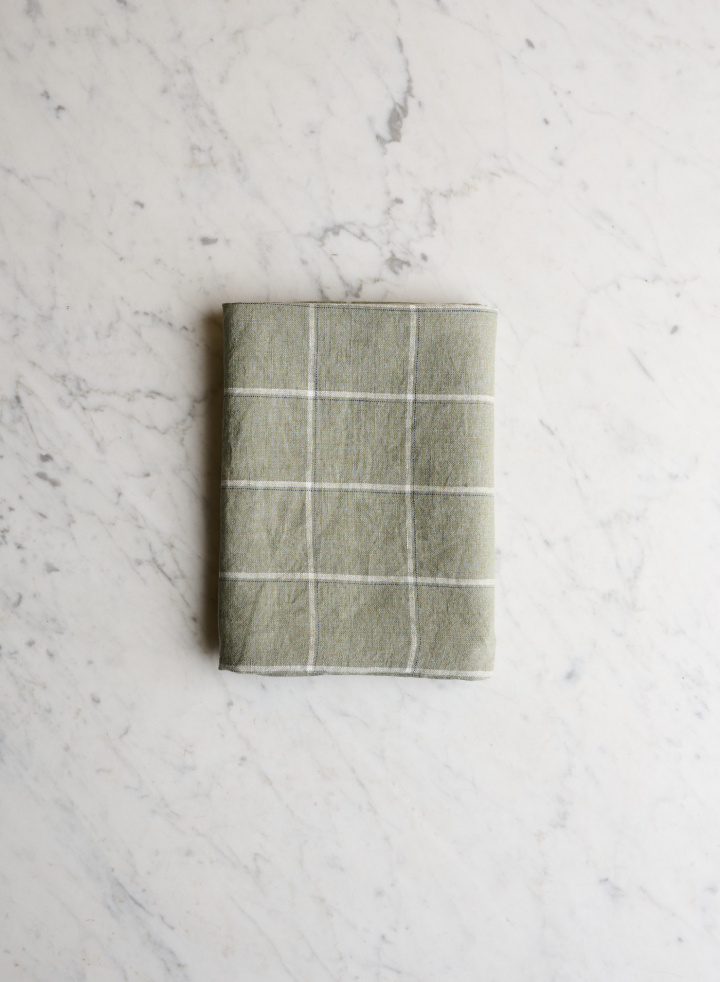 Kitchen Towel  Green / Grey Checks