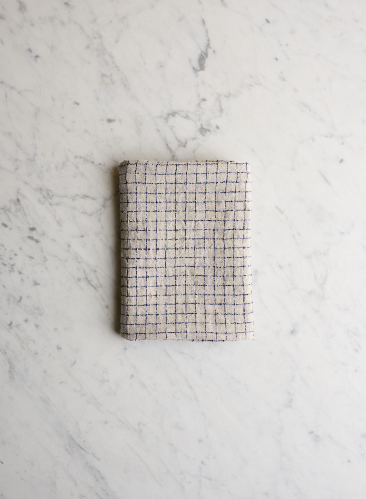 Kitchen Towel Flax / Blue Checks