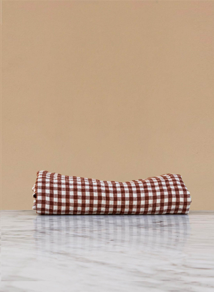 Tablecloth Old Orange Gingham 160x300