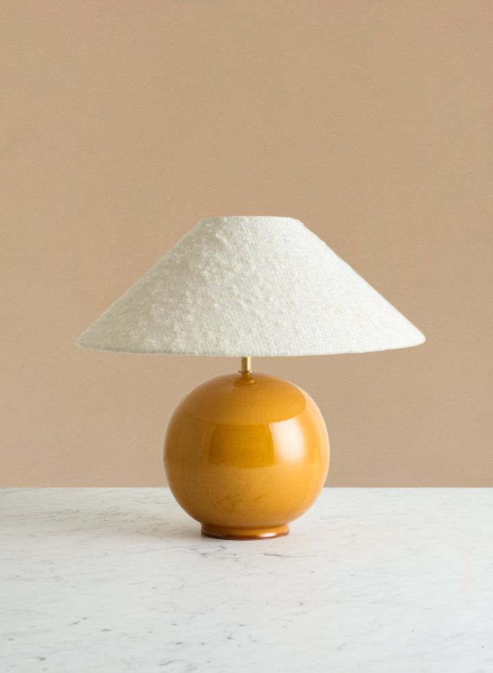 Table Lamp Tondo Mustard | Ampio White