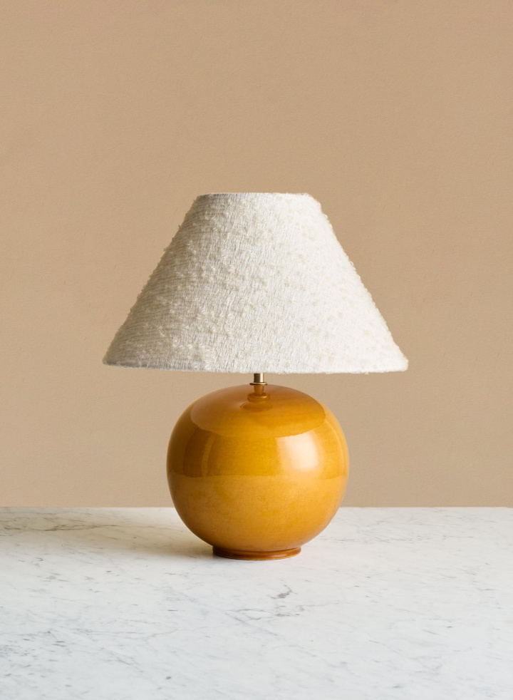 Table lamp Tondo Mustard | Cono White