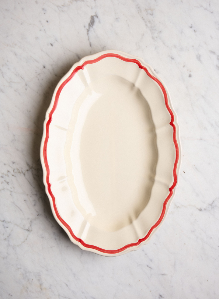 Serving Platter Baccellato Rigio Rosso Serving Platter Baccellato Rigio Rosso