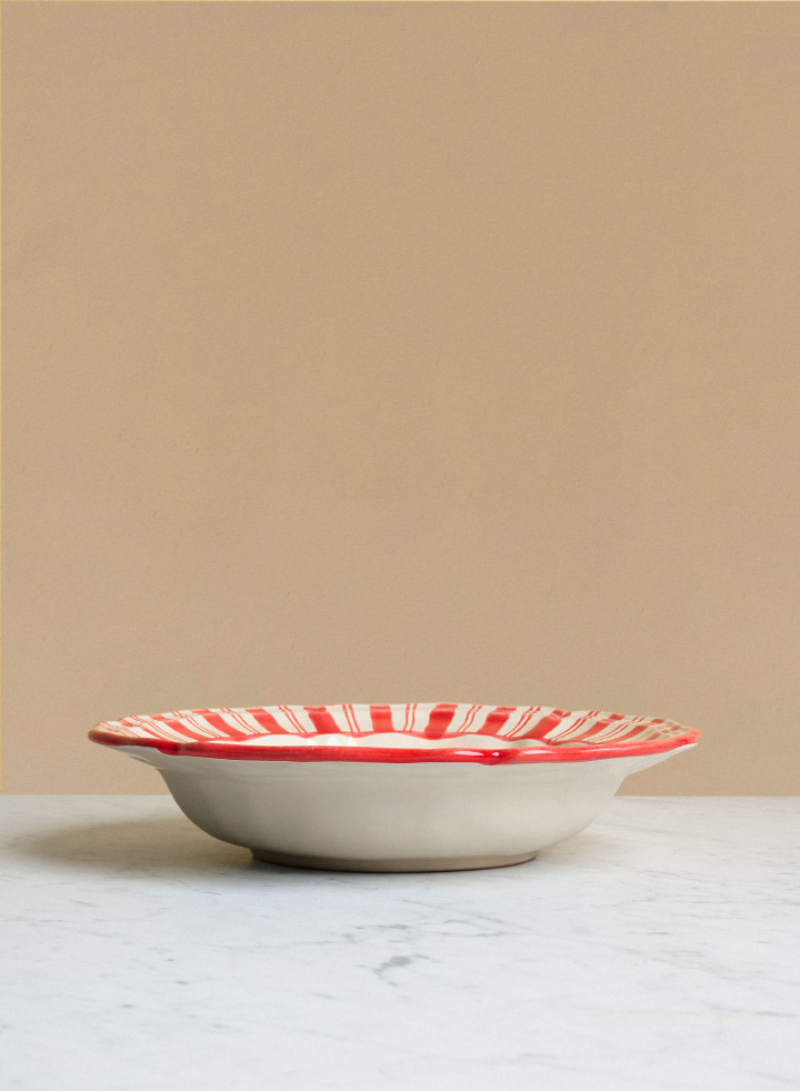 Server Baccellato Strisce Rosso Server Baccellato Strisce Rosso