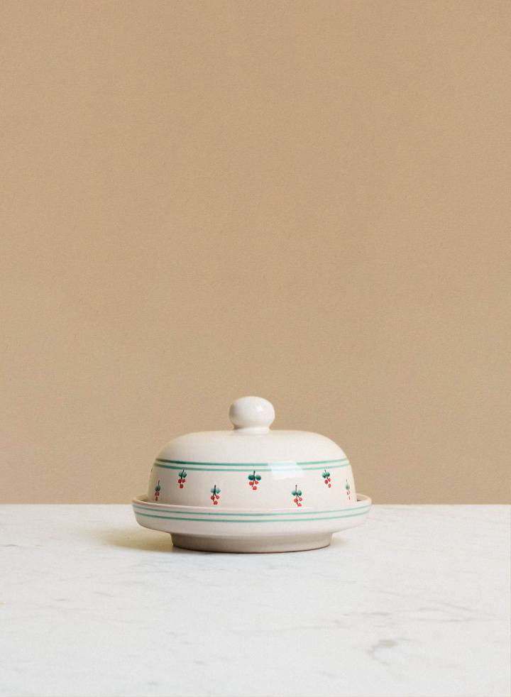 Butter Dish Fiore Rosso Riga Butter Dish Fiore Rosso Riga