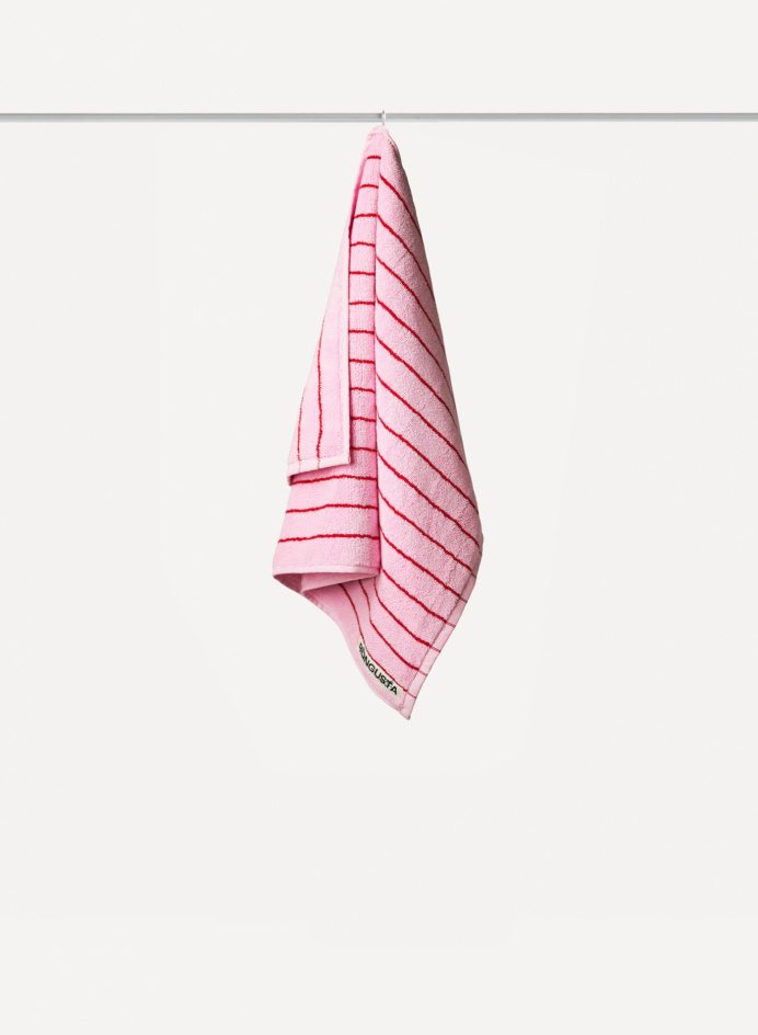 Guest Towel Pink & Red Stripe in the group Details / Textile / Bathroom Textiles at Tambur Store AB (BONBON11002)