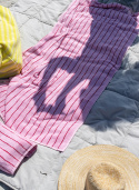Bath Towel Pink & Red Stripe