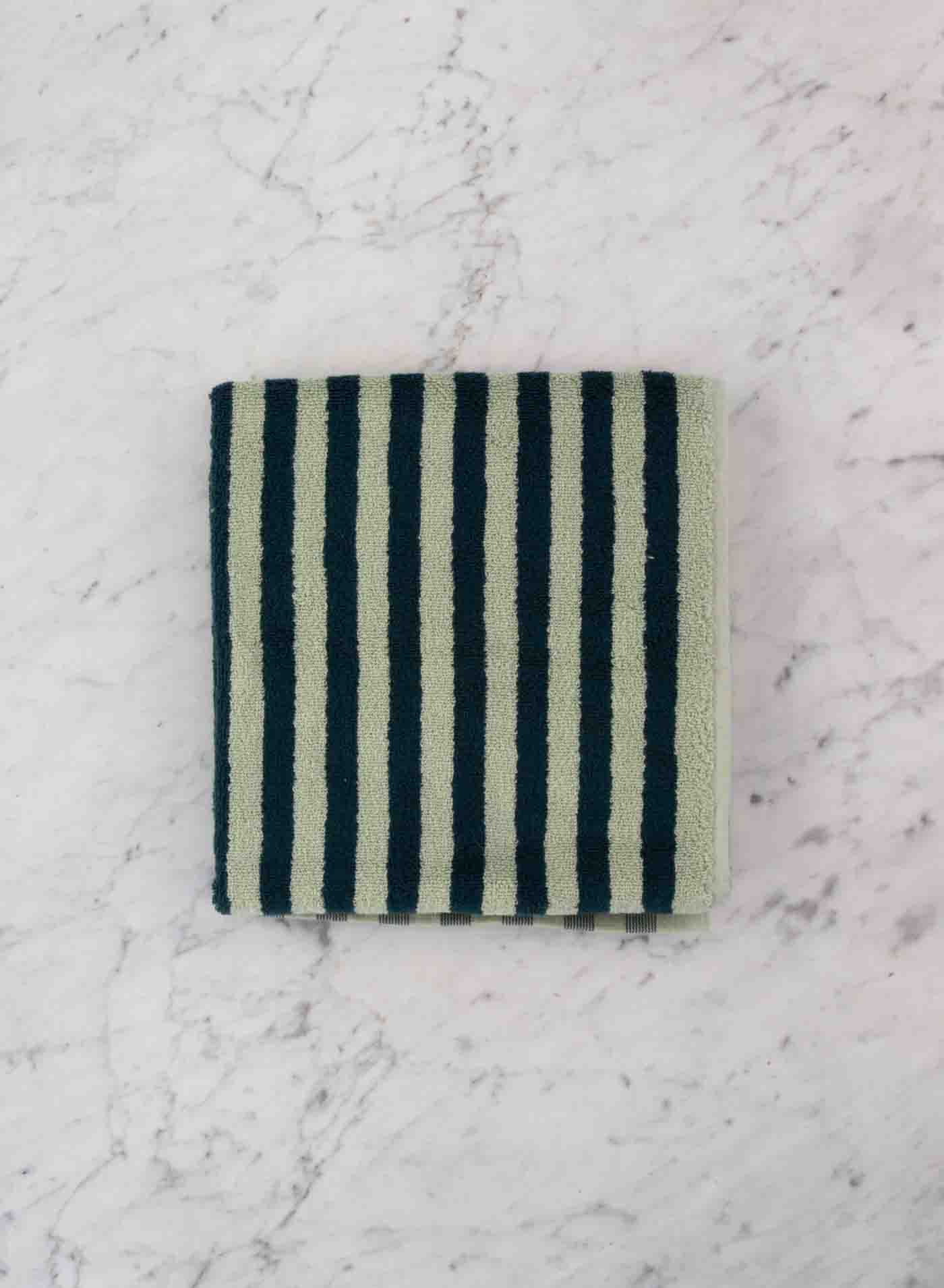 Bath Towel Foam & Teal Stripe