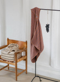 Bath Towel Camel & Blue Stripe