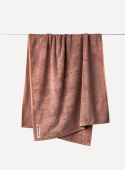 Bath Towel Camel & Blue Stripe