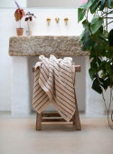Bath Towel Creme & Ink Stripe