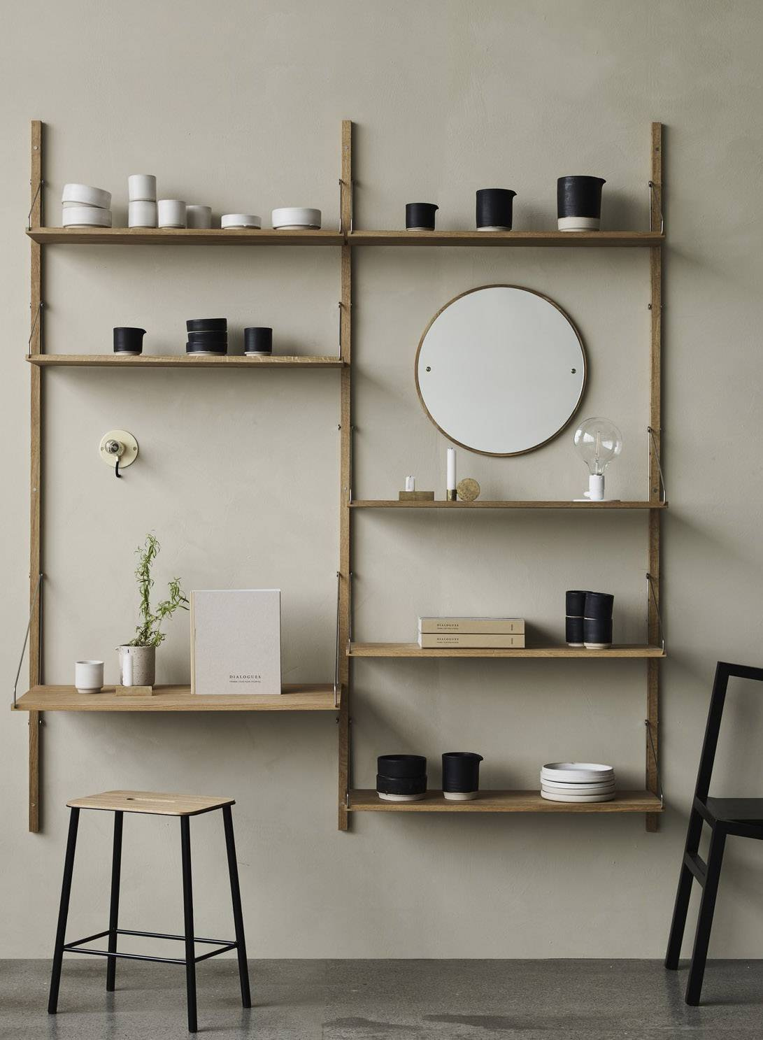 Shelf Library Natural Single Section H185,2 cm