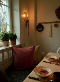 Linen Cushion Dark Old Orange