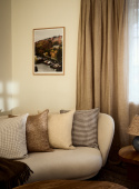 Linen Cushion Brown Gingham