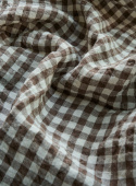 Linen Cushion Brown Gingham