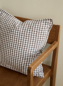 Linen Cushion Brown Gingham