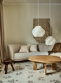 Linen Cushion Noisette/Blanc