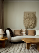 Linen Cushion Caramel Checks