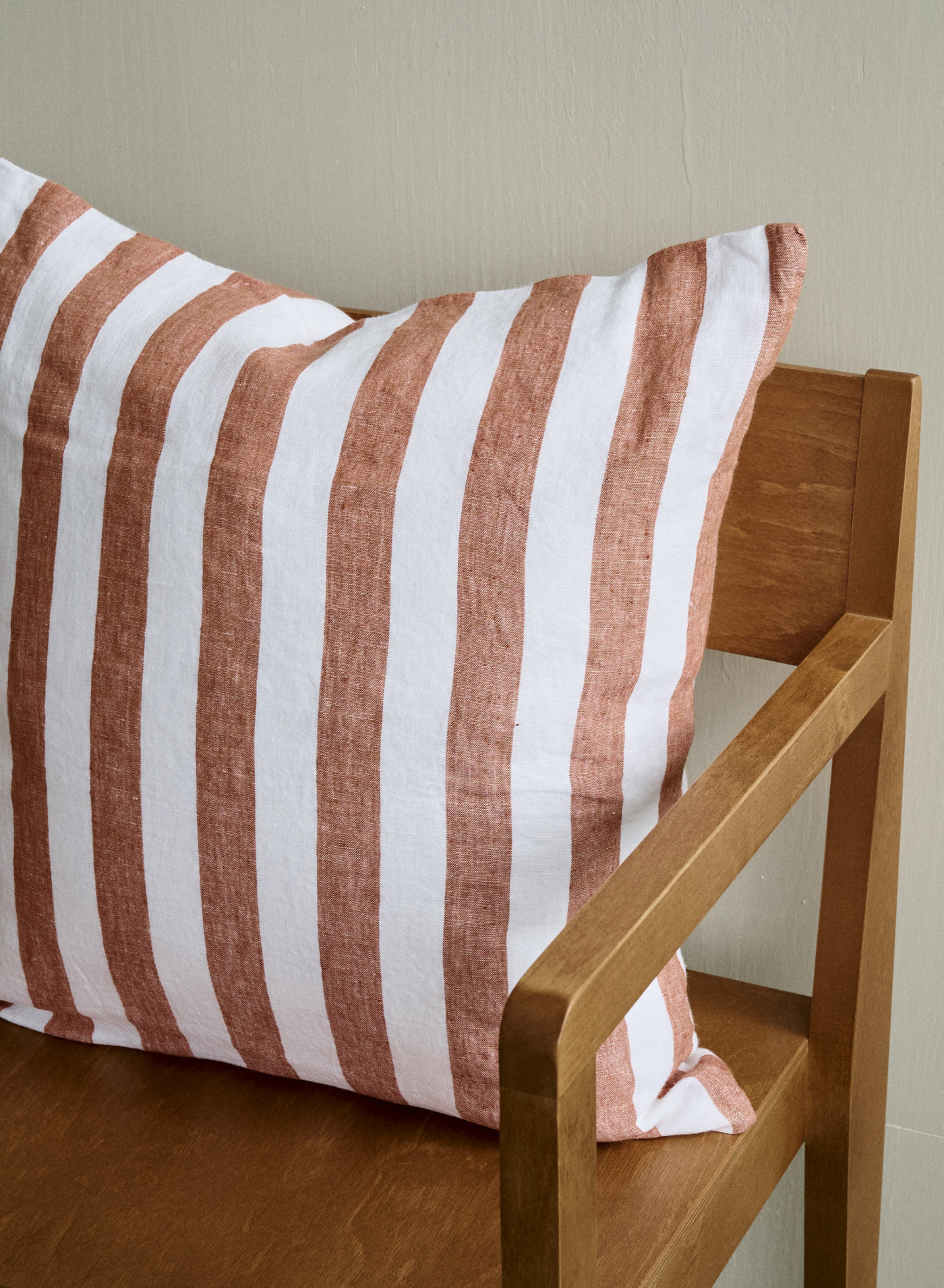 Linen Cushion Sienna White Stripe