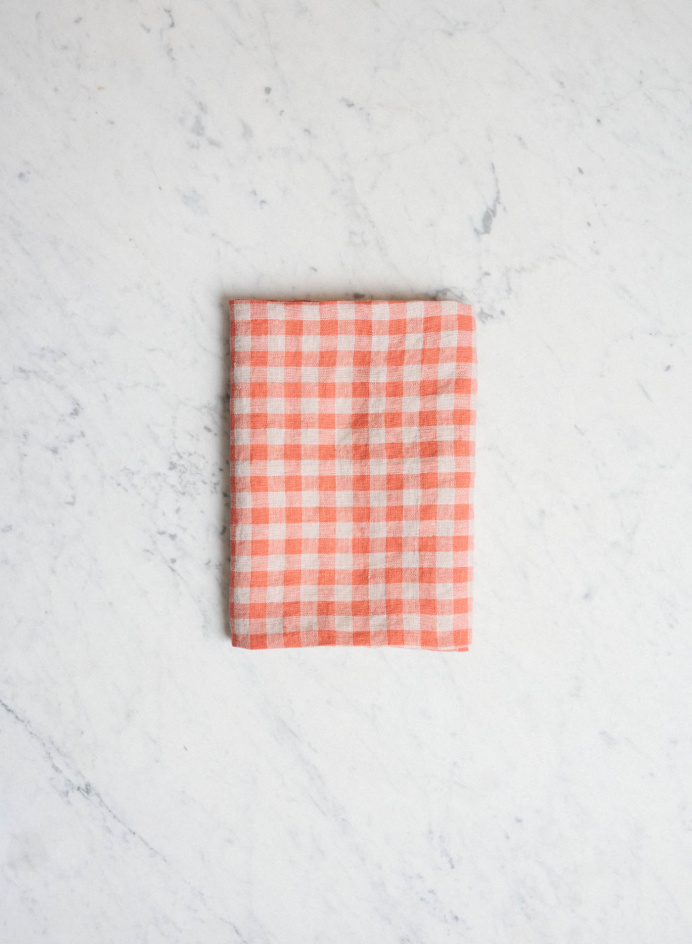 Kitchen Towel Orange Flax Gingham in the group Kitchen / Table setting / Kitchen Textiles at Tambur Store AB (LNGEPDT40371)
